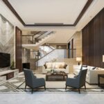 latest ;iving room fit out idea reference crafted by keltics in Dubai, UAE