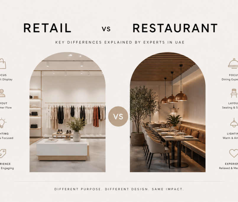 best interior fit-out company in UAE providing retail vs restaurant fit out differences