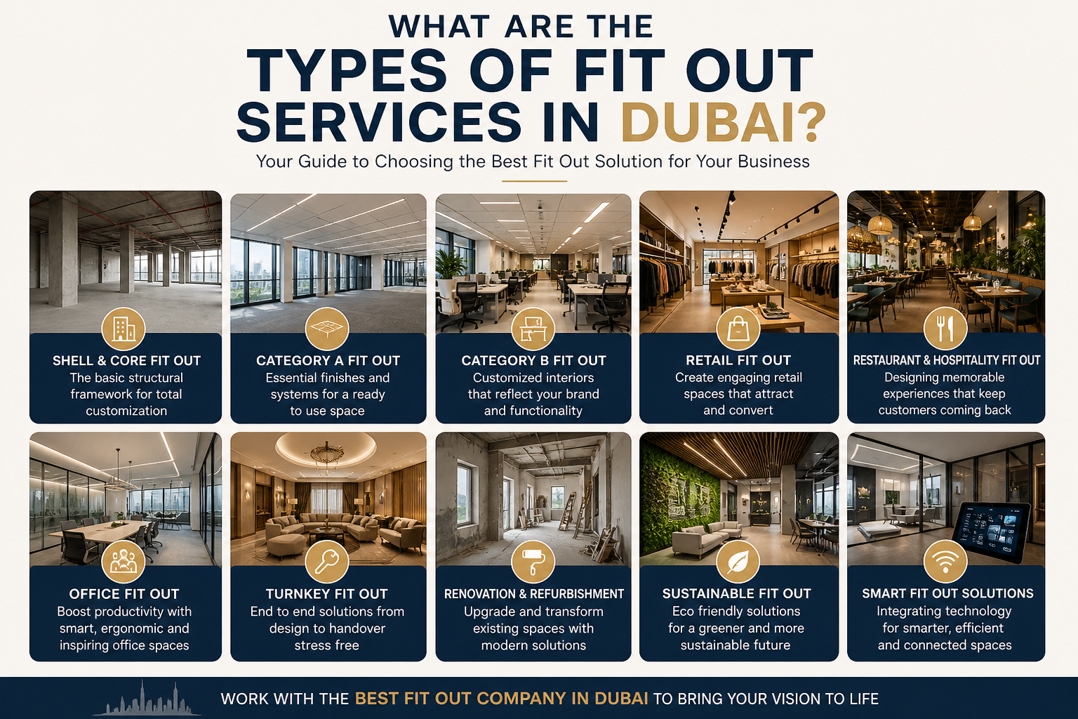 Different types of interior fit-out in Dubai
